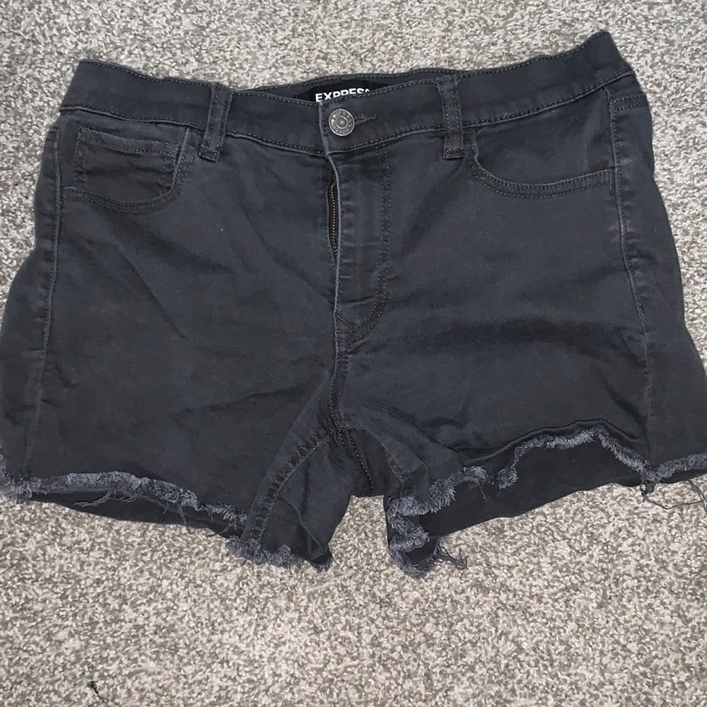 Express Mid Rise Black Shorts